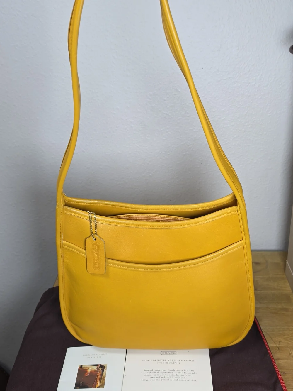 Vintage Coach 9047 Ergo Compartment Bag — Rare Yellow